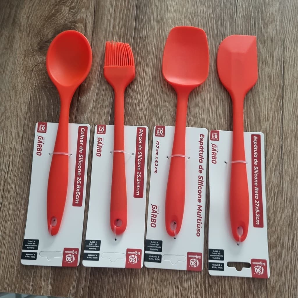 KIT PINCEL COLHER ESPATULA MULTIUSO ESPATULA PAO DURO SILICONE