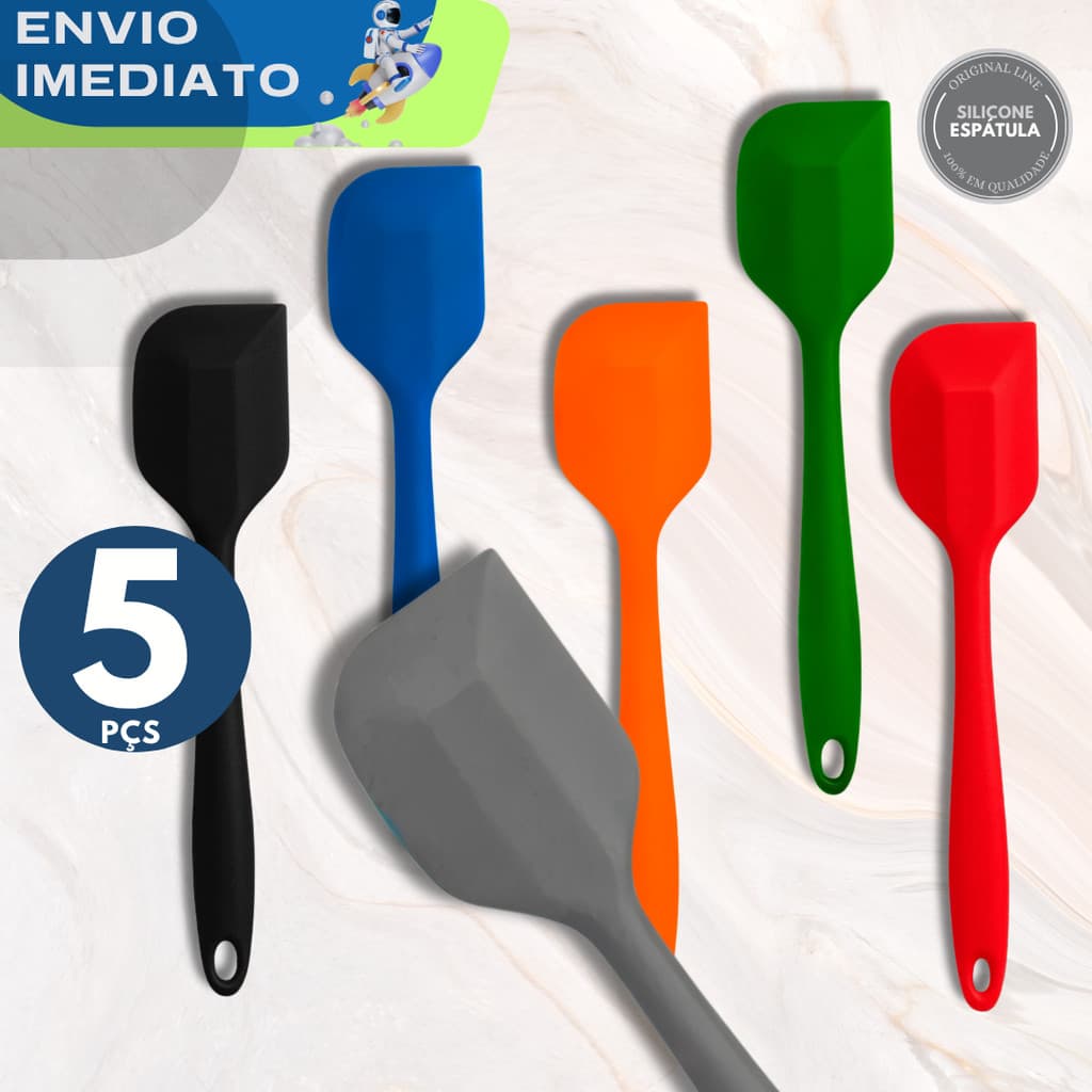 Promoção 5 Espátula em Silicone Antiaderente Qualidade Pão Duro Utensílios de Cozinha Confeitaria  Restaurante
