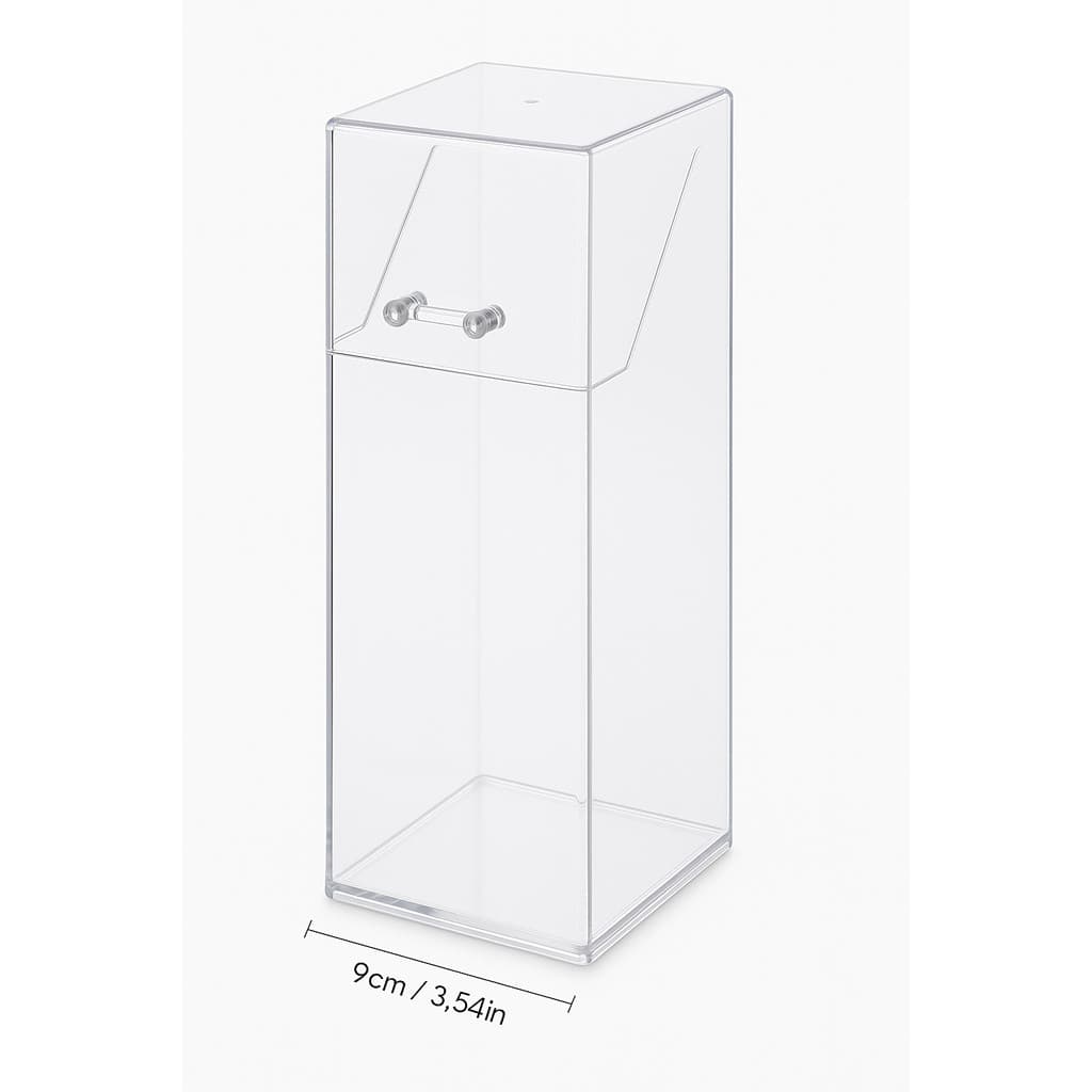 Caixa Acrílica Organizador de Máscaras, Maquiagem ou Acessórios – Tampa Luxo Transparente 2mm