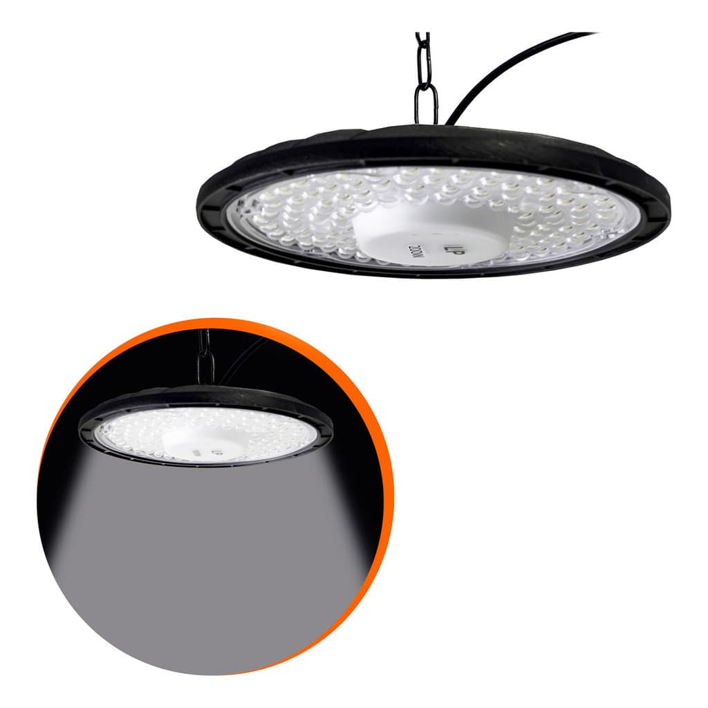 Luminária Led Ufo High Bay Galpão 200w Ip67 Ym Comercial