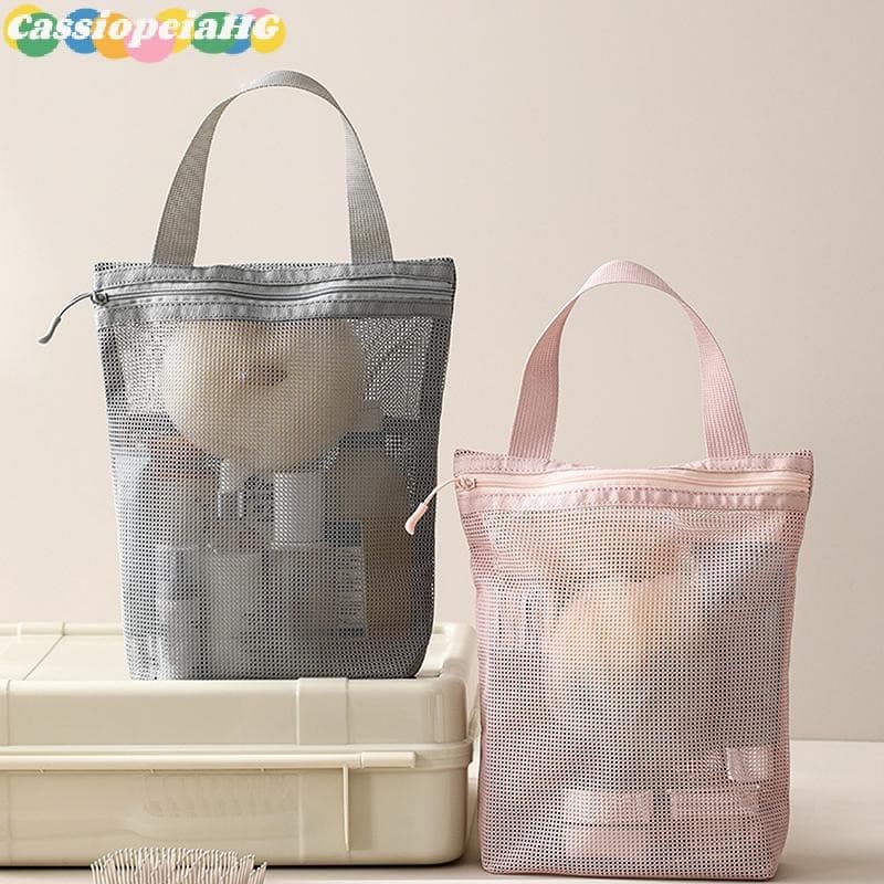 (Cassiopeiahg) Malha Maquiagem Sacos De Armazenamento De Higiene Pessoal Bolsas Portátil Viagem Lavagem Corpo Chuveiro F