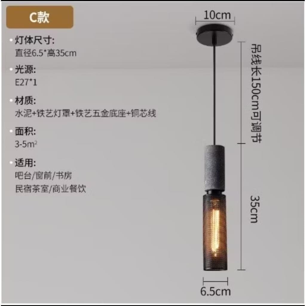 Luz Pendente de Cimento Estilo Industrial Retro Americano para Café Bar Luz LED Restaurante Bar Loft Luz de Madeira Natu