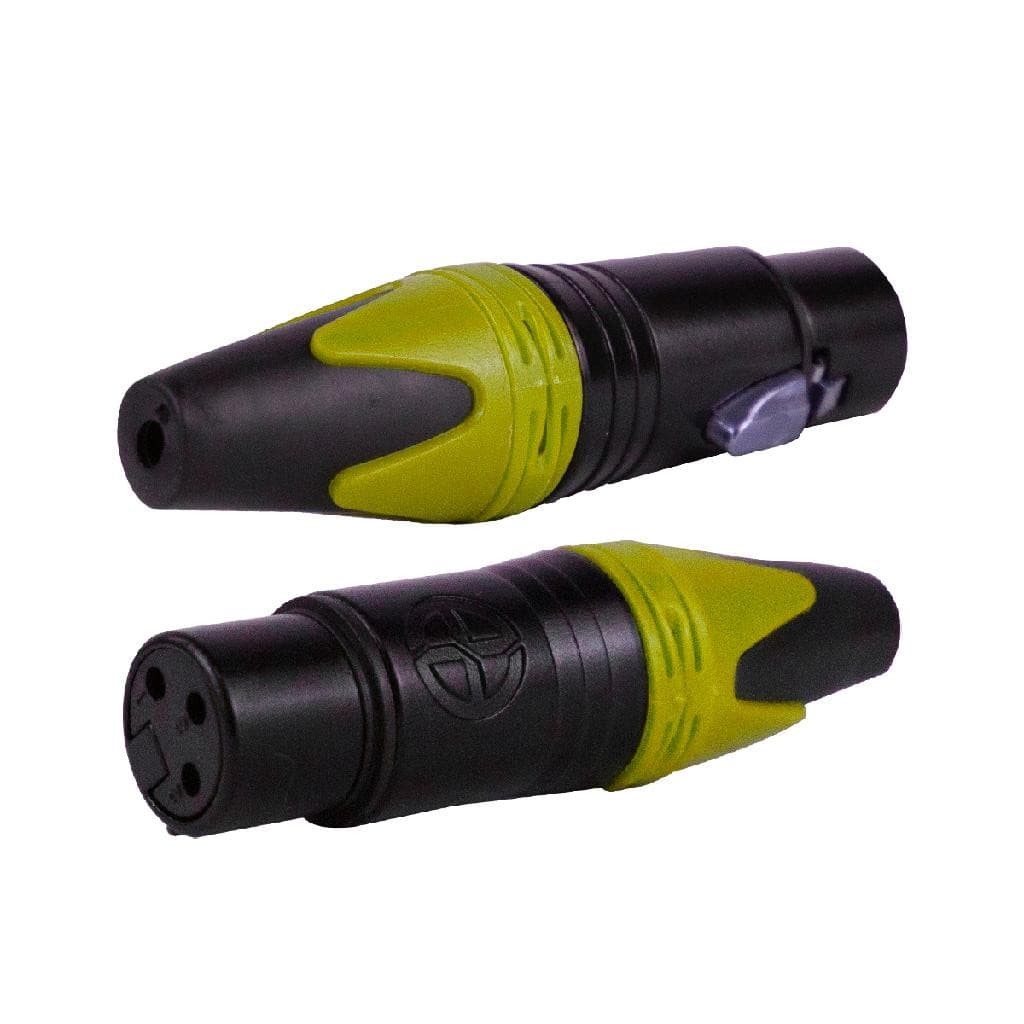 Kit 10 Pares Plug Conector Xlr Macho Femea Preto Amarelo 20x