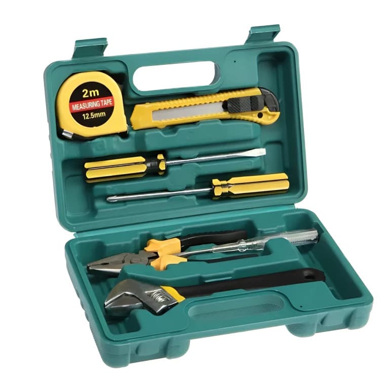 Kit Com 9 Pçs  Caixa De Ferramentas Profissional C/ Maleta Multiuso Fenda Philips Maleta de Ferramentas