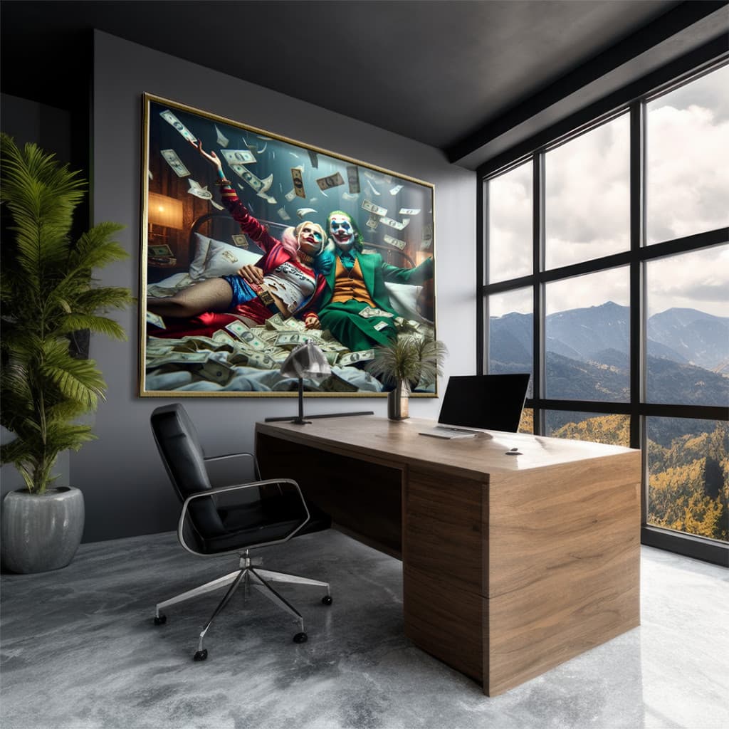 Quadro Decorativo GRANDE Alta Resolução Para Sala Quarto Escritório Quadro Coringa e Alerquina