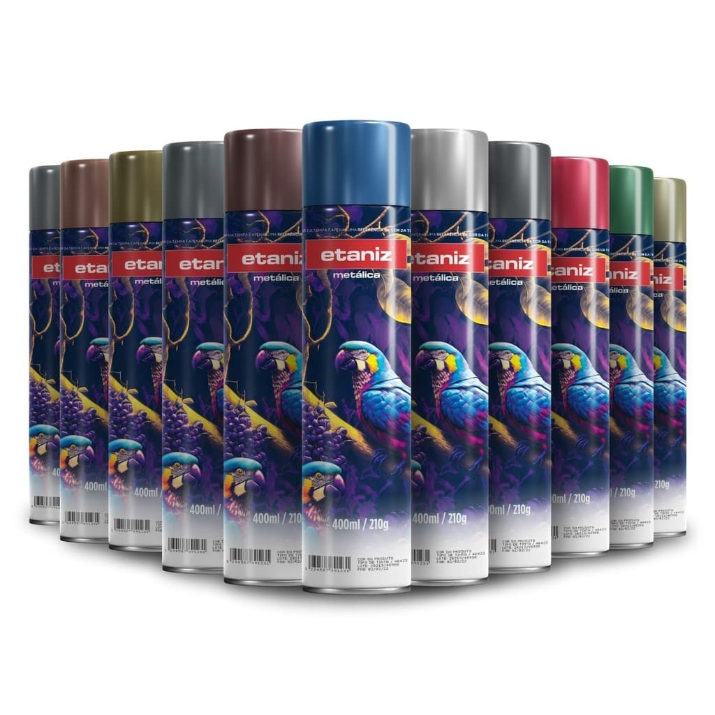 Tinta Spray metálico todas as cores 400ml - Etaniz