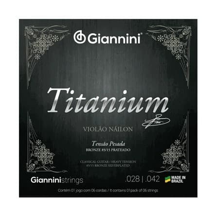 ENCORDOAMENTO GIANNINI VIOLÃO NYLON GENWTA 85/15 PRATEADA TITANIUM