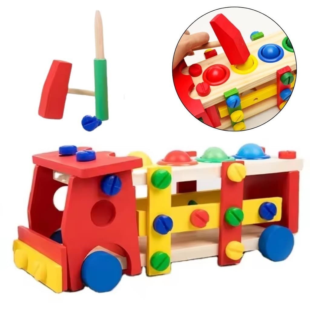 Brinquedo Carrinho Monta E Desmonta Caminhão De Madeira Educativo  Pedagógico