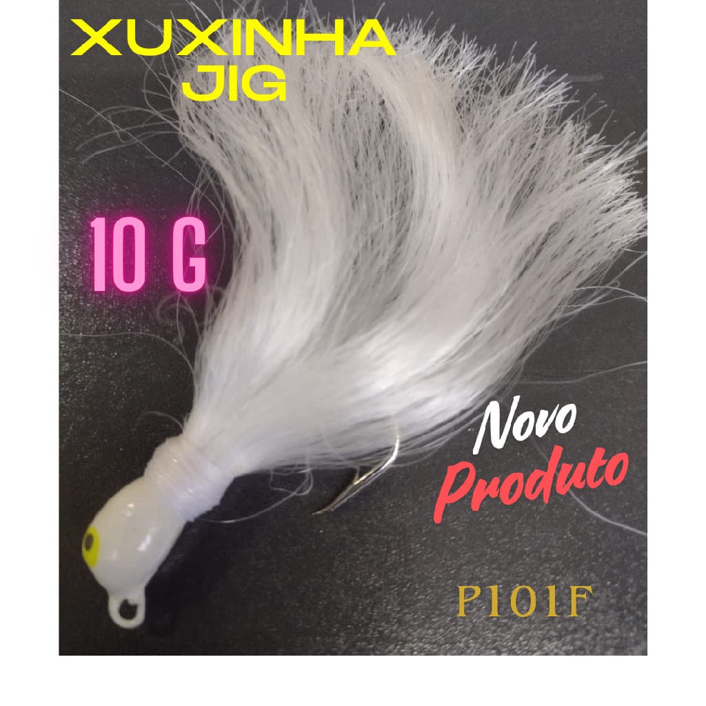 Isca Artificial Xuxinha Jig para Pesca 10 gr pena cerdas finas para tucunaré robalo dourado P101F
