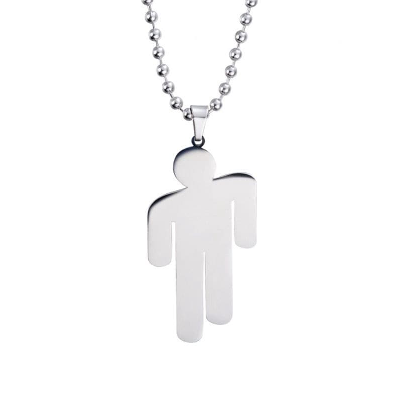 Royallove Billie Eilish Cantor de aço inoxidável pendurado colar ventilador forma jóias H7V0