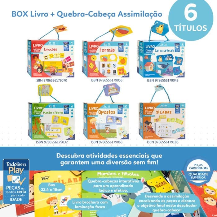 Todolivro Play QC ASS 2A - Box livro + Quebra Cabeça