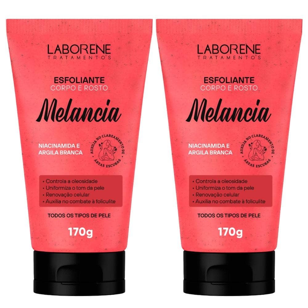 Kit 02 Esfoliante Corporal e Facial Melancia Laborene 170g
