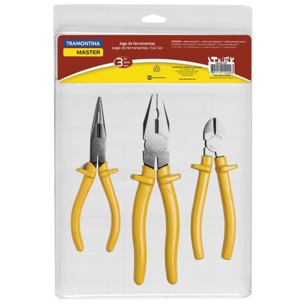 Kit de Ferramentas Tramontina com Alicate de Bico 6" Alicate Universal 8" e Alicate Corte Diagonal 6"