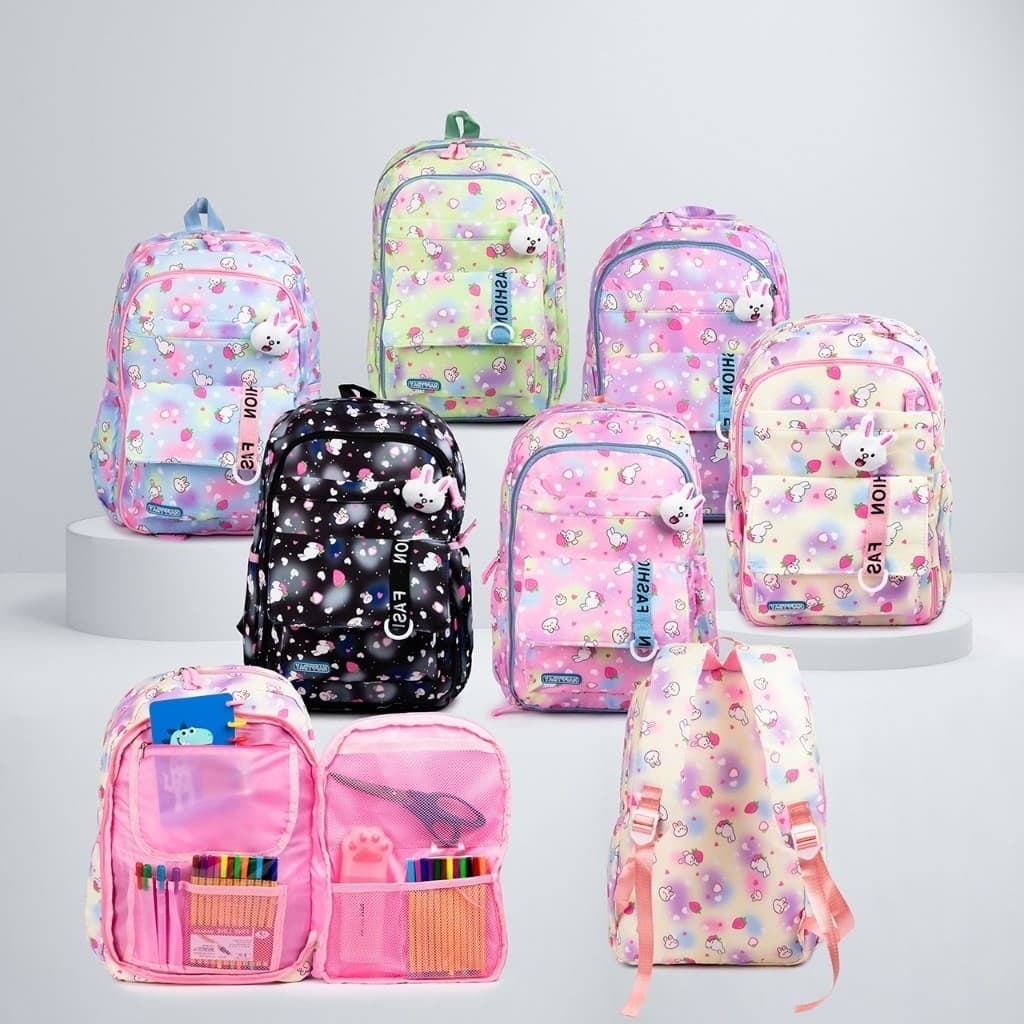 Mochila Feminina Escolar Casual Estilo Porta de Geladeira Multifuncional Confortável Resistente