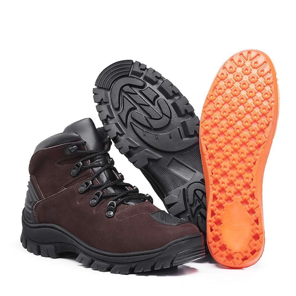 Bota Coturno Masculina Casual Trilha Couro Adventure Motociclista Protetor Bico 990