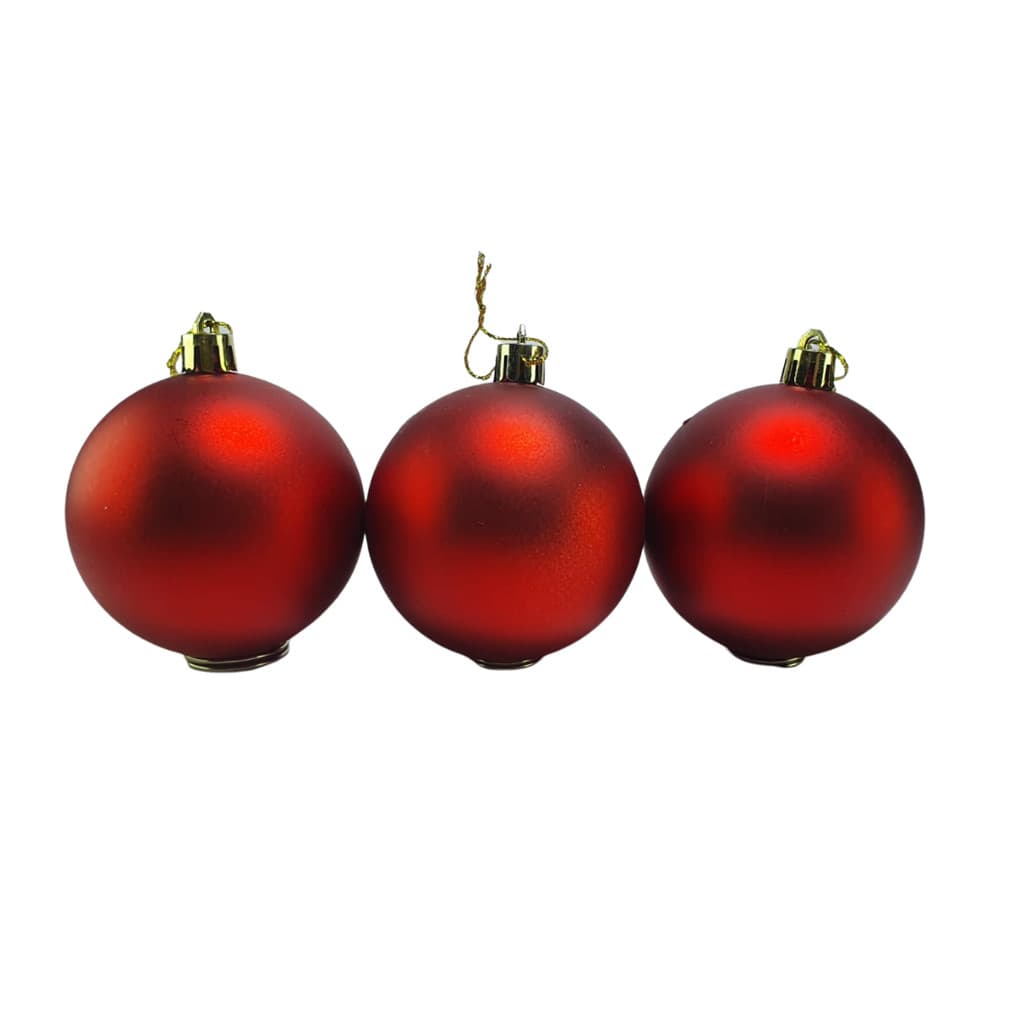 Enfeite Decorativo Kit 8 Bolas 7 Cm Pendente Decoração Natalina P/ Festas - Tubo Conjunto Fosco