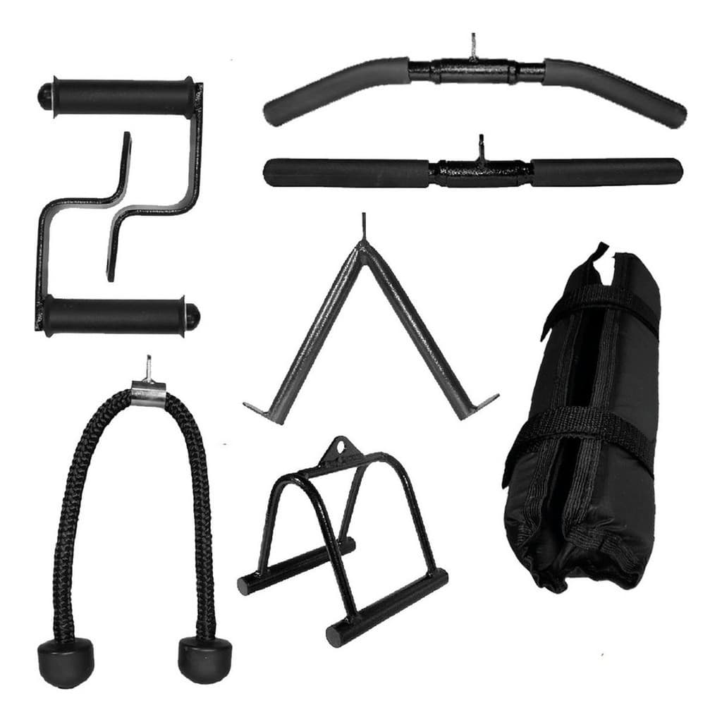 Kit Barra Corda Bíceps E Tríceps Triângulo Remada Hartwit