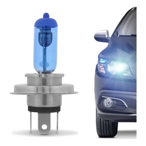 Par Lampadas H4 Super Branca 60/55wts 8500k 12v Farol Carro