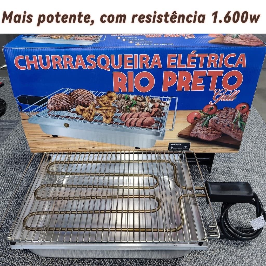 Mini Churrasqueira Elétrica 1600W – Compacta, Econômica e Potente