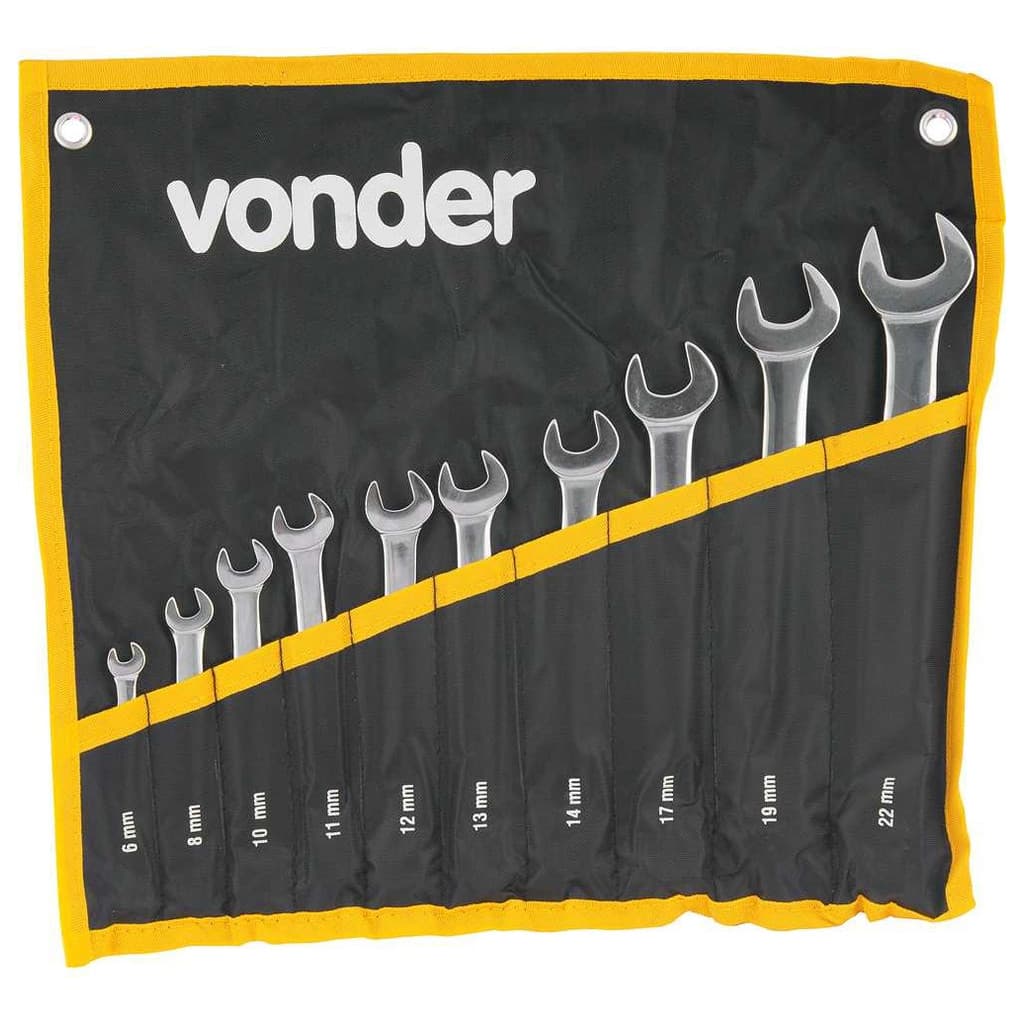 Jogo Chave Combinada 6 A 22 Mm 10 Pcs Aço Cromo Vánadio Vonder