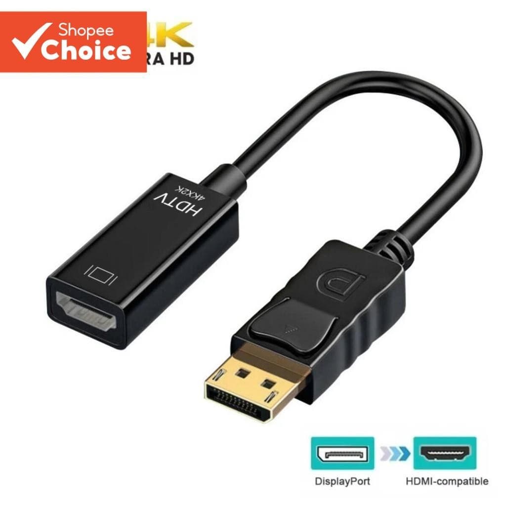 Adaptador DisplayPort Para HDMI 4K DP Macho Fêmea Cabo De TV HD PC Vídeo Áudio