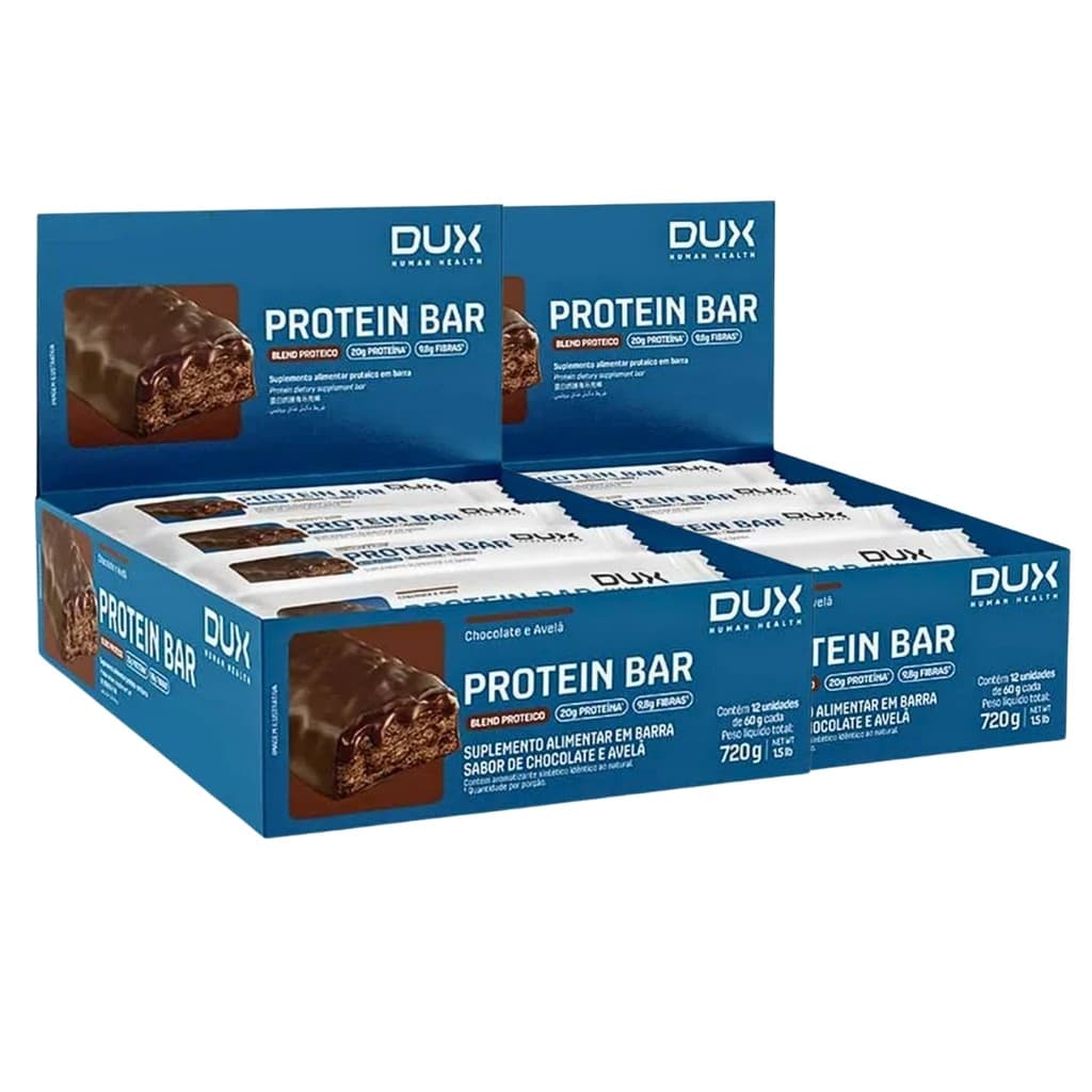 Kit 2x Caixas Protein Bar 60g Dux Human Health+ Proteina
