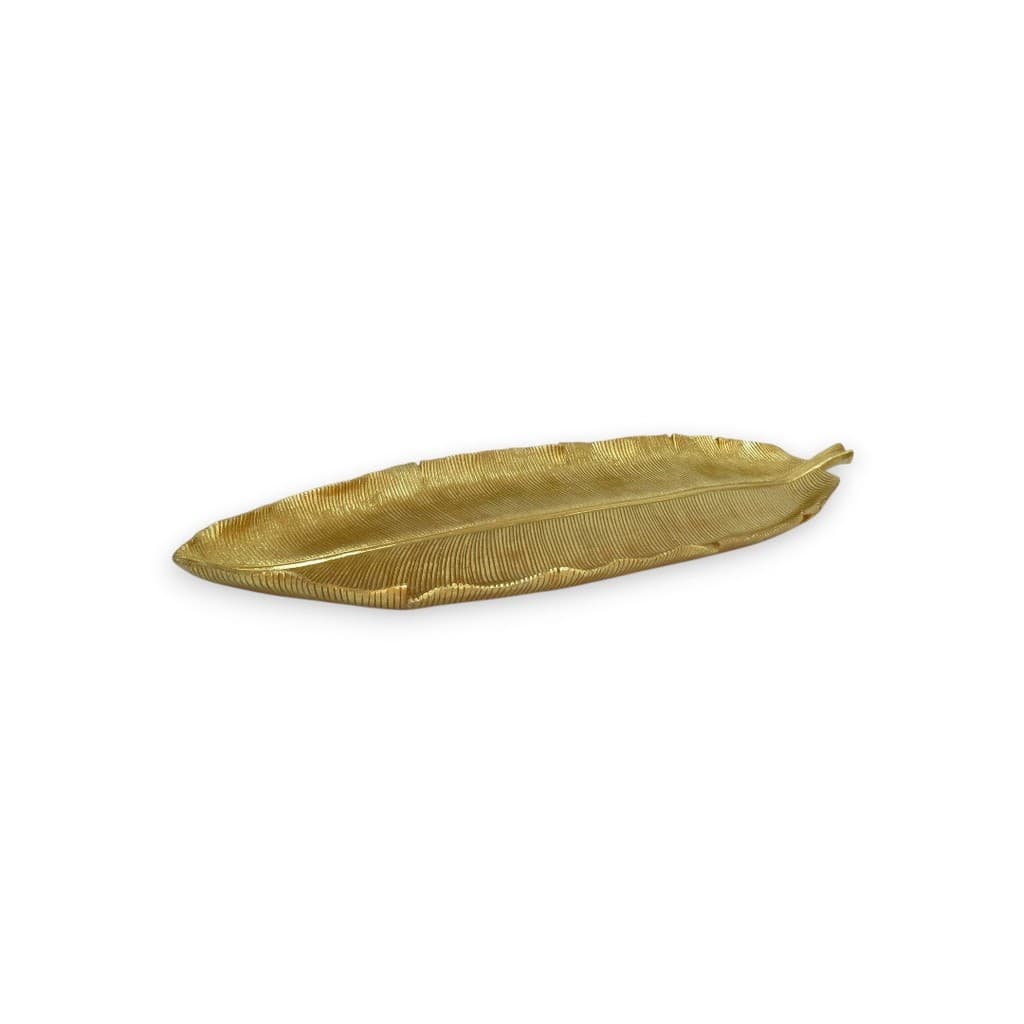 Adorno Ou Centro De Mesa Linear Folha Dourada 50cm
