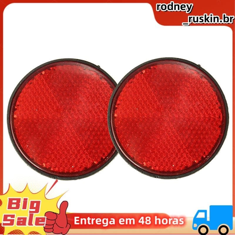 2pcs Refletor Vermelho Redondo Universal Para Motocicleta ATV 5.6 * 0.8 Cm