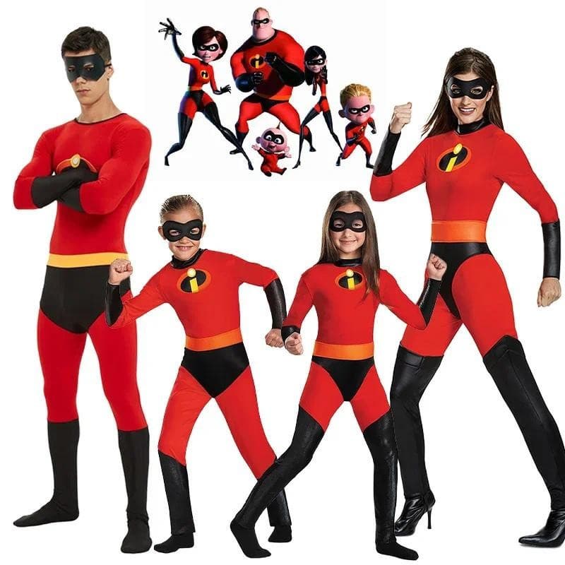 Fantasia de Jack Parr dos Incríveis Macacão Cosplay Adulto Criança Body Máscara Fantasia de Halloween GXRZ