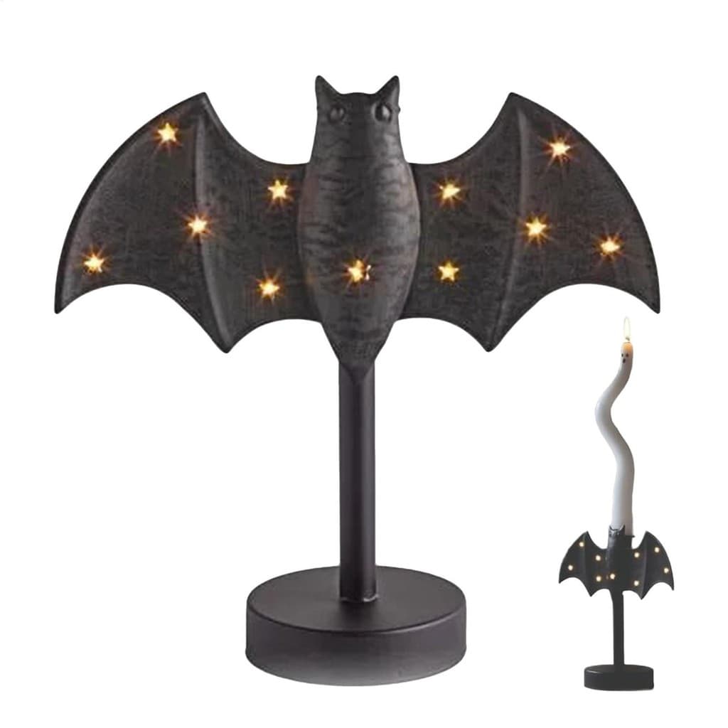 Halloween Gótico Morcego Castiçal Com Luz LED Decorações De Mesa Para Noite Festa Pátio Escritórios kouzxbr