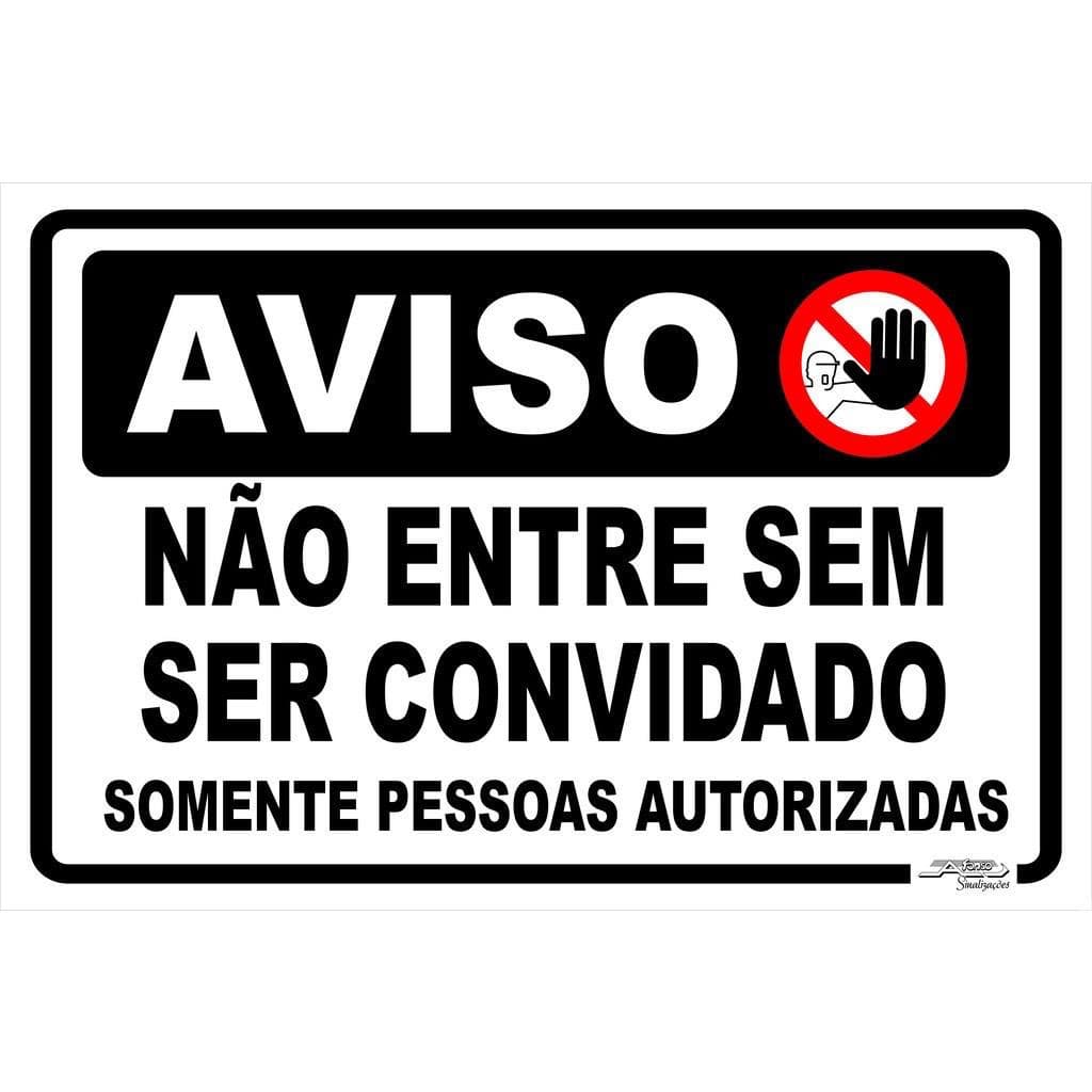 Placa Decorativa Aviso Não Entre Sem Ser Convidado Mdf 20x30