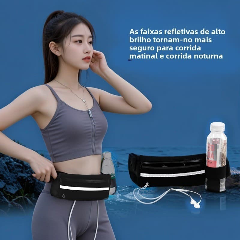 Pochete porta garrafa de água esportiva corrida slim impermeável porta celular caminhada academia Unissex porta garrafa1