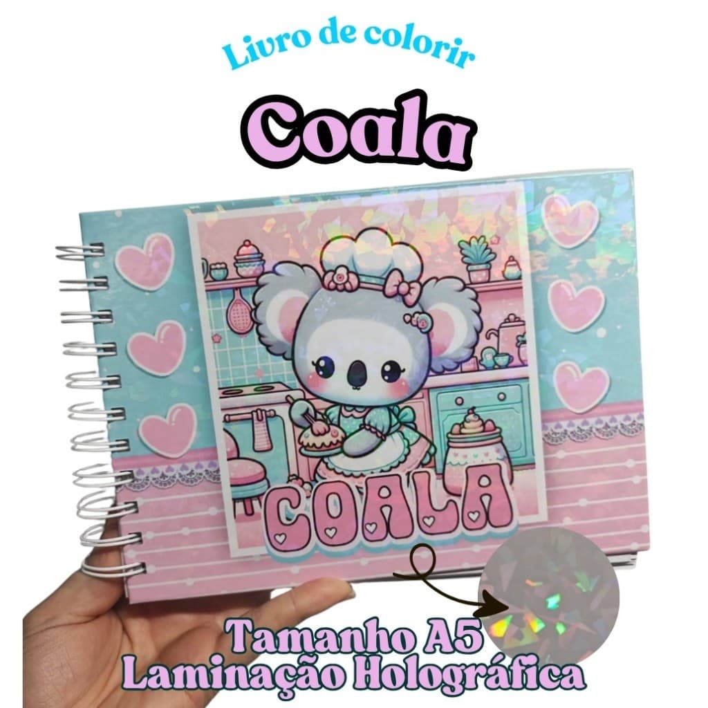 Livro de colorir infantil Colorindo COALA com 50 folhas 180 gramas- pintura relaxamento