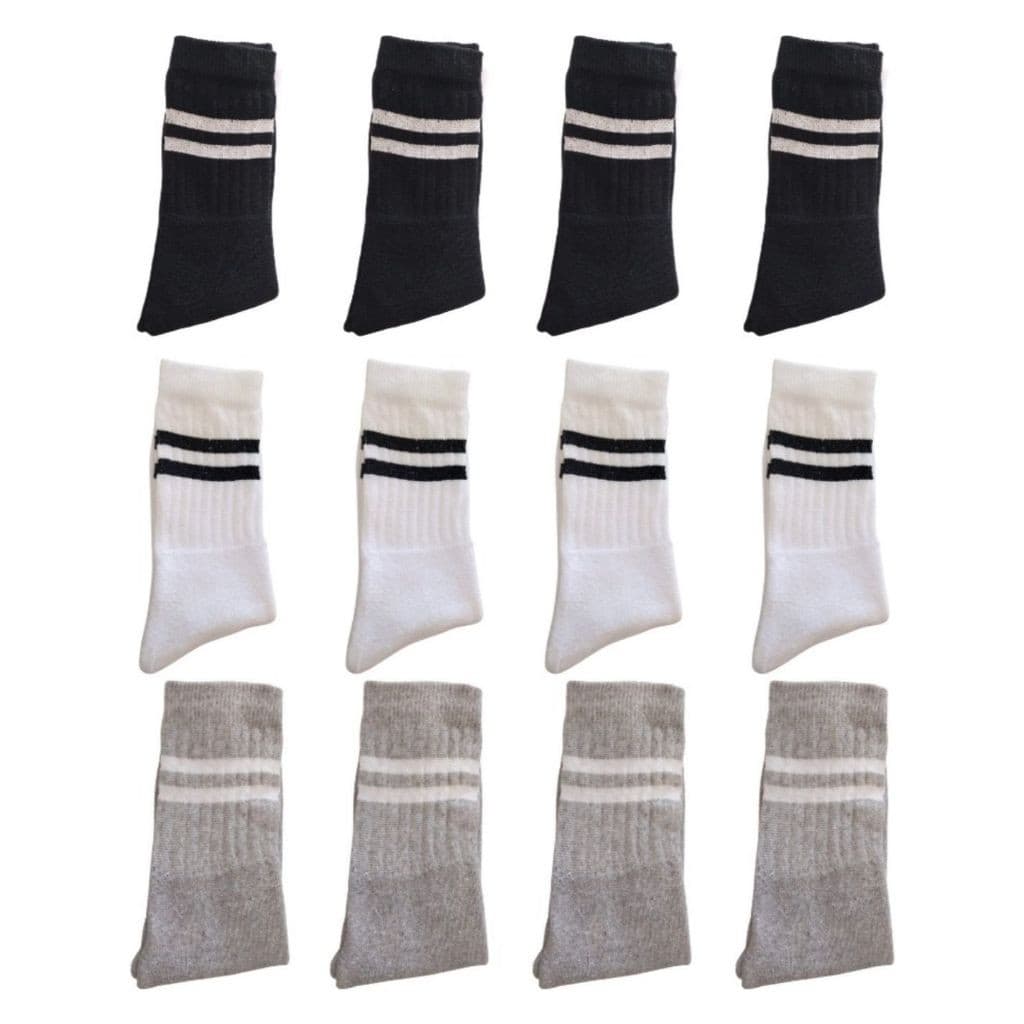 Kit 12 Pares Meias Cano Alto Algodão Ótima Qualidade Moderna