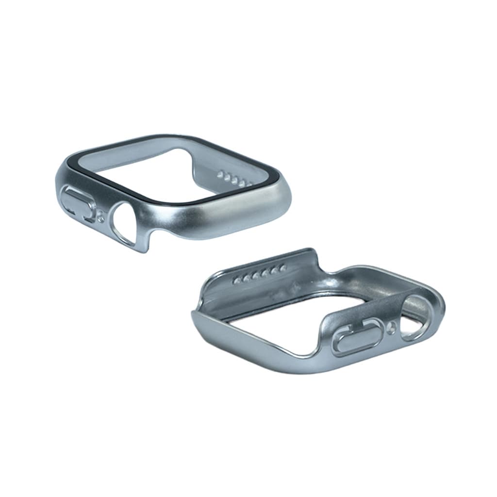 Capa com Película de Vidro Nerdcase para Apple Watch 41mm, Prata Cromado