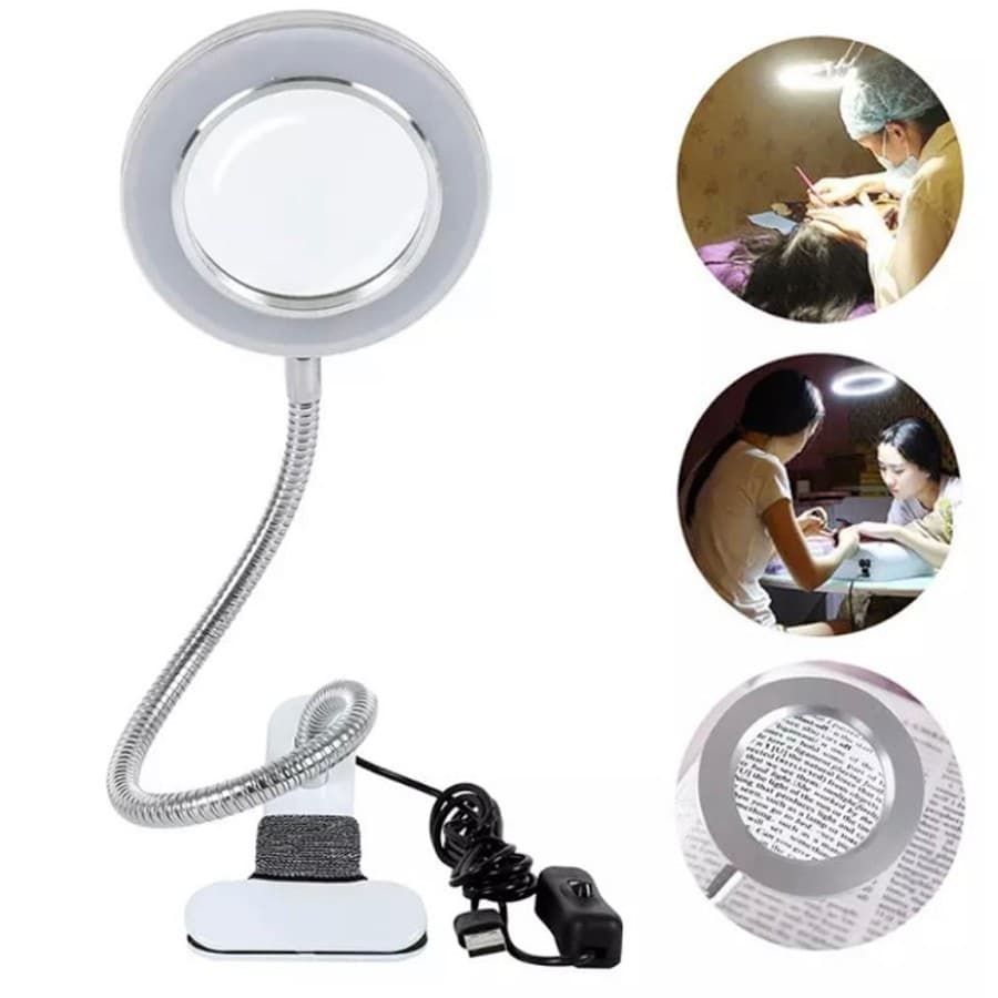 NOVO 2024 Lupa 8x Bancada Led Ring Light Mesa Manicure Estetica BEST Favourite Fashion