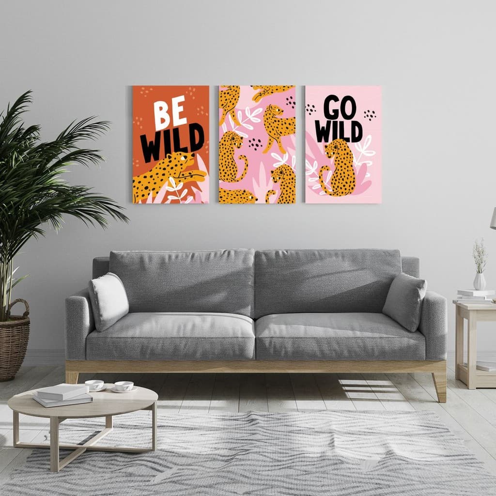 3 Quadros Placas Decorativa Adesiva 30x40cm, Ideal para Decoração de Parede em Casa e Escritório