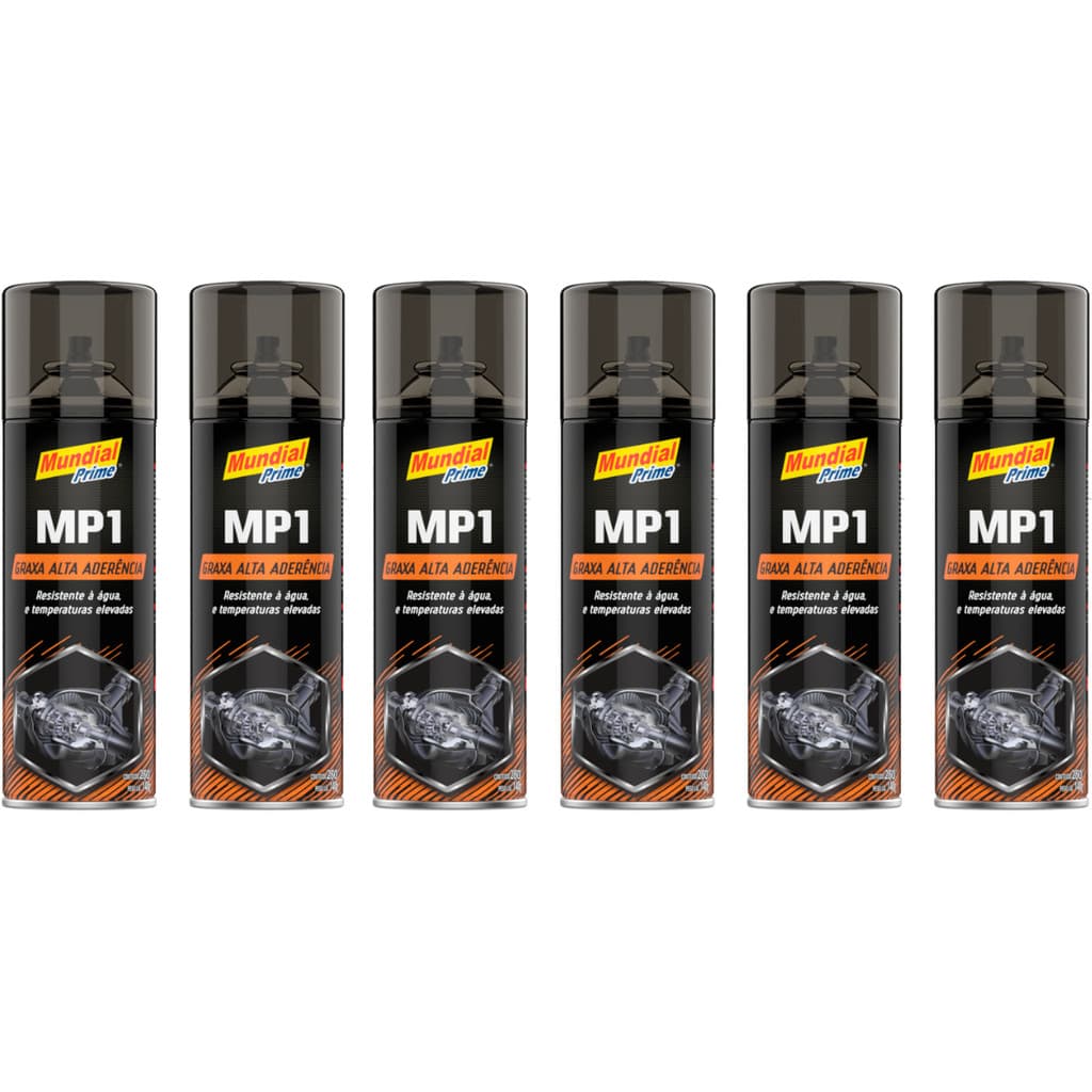 06 Graxas Alta Aderência Spray 250ML Resiste Água Temperatura Borrachas Roldanas Correntes Protege