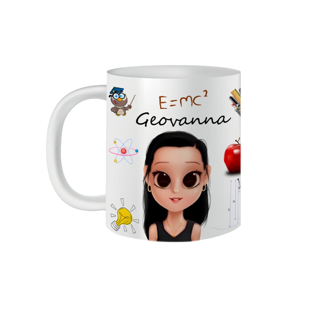 Caneca Personalizada Nome Avatar Professor Física 325ml