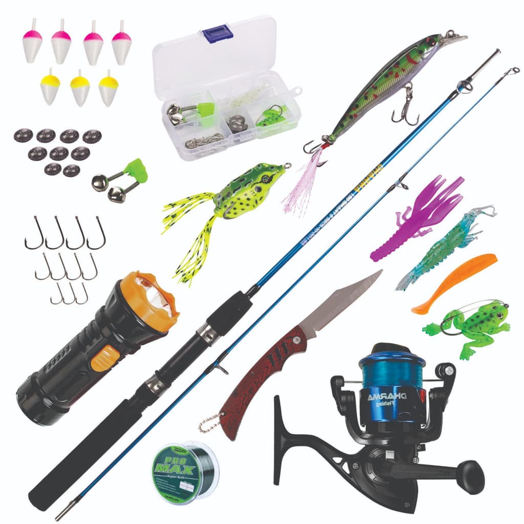 KIT DE PESCA 10KG C/ 1 VARA DUAS PARTES + 1 MOLINETE+ ITENS