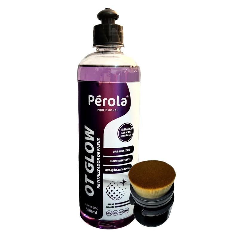 Revitalizador de Pneu OT GLOW 500 ML  Brilho Intenso Resistente a Água  + Brush  Aplicador