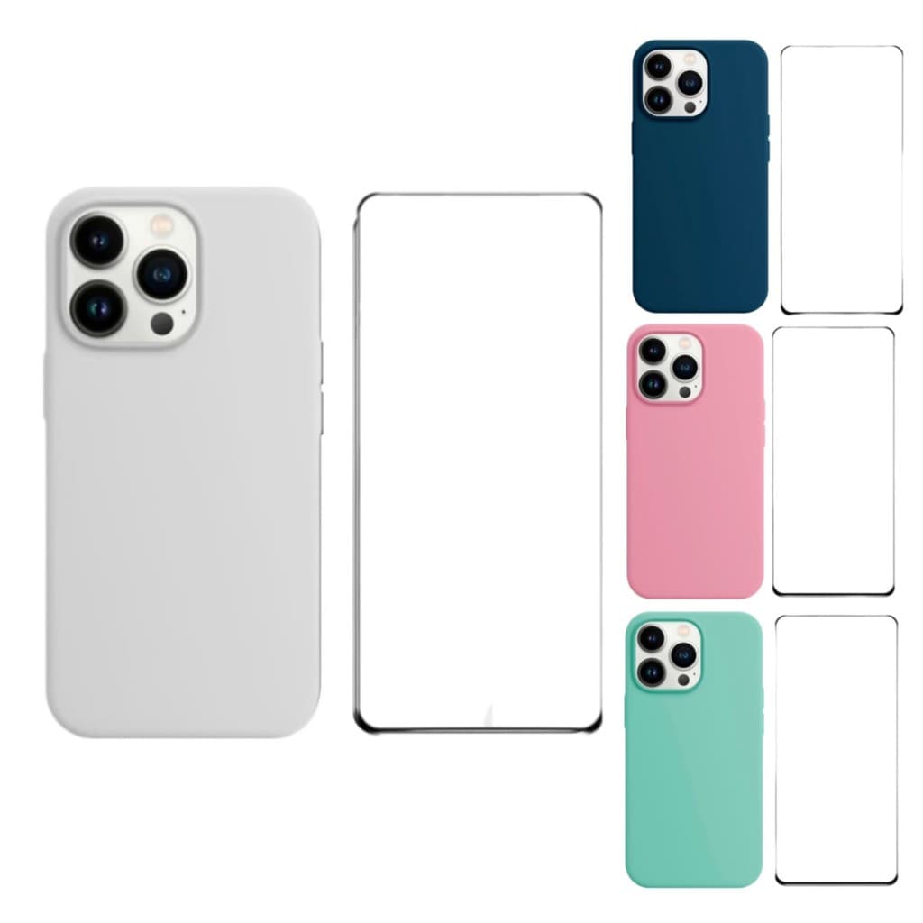 Capa Capinha compatível com iPhone 13 Pro Max Silicone + Película de Vidro