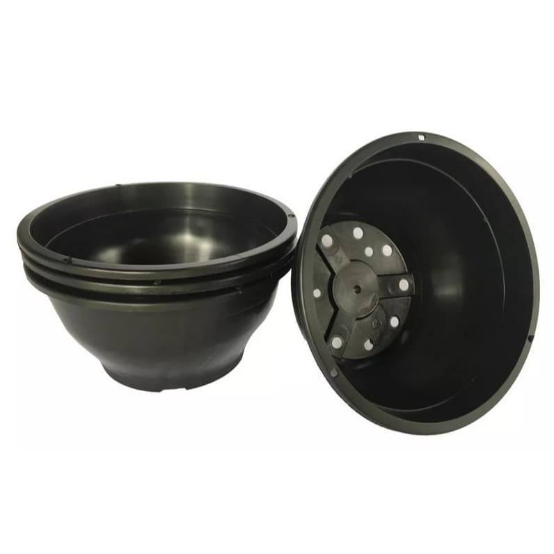 Kit 5 Vasos Cuia 21 Cm Preta Jardins Mudas Cactos Folhagens
