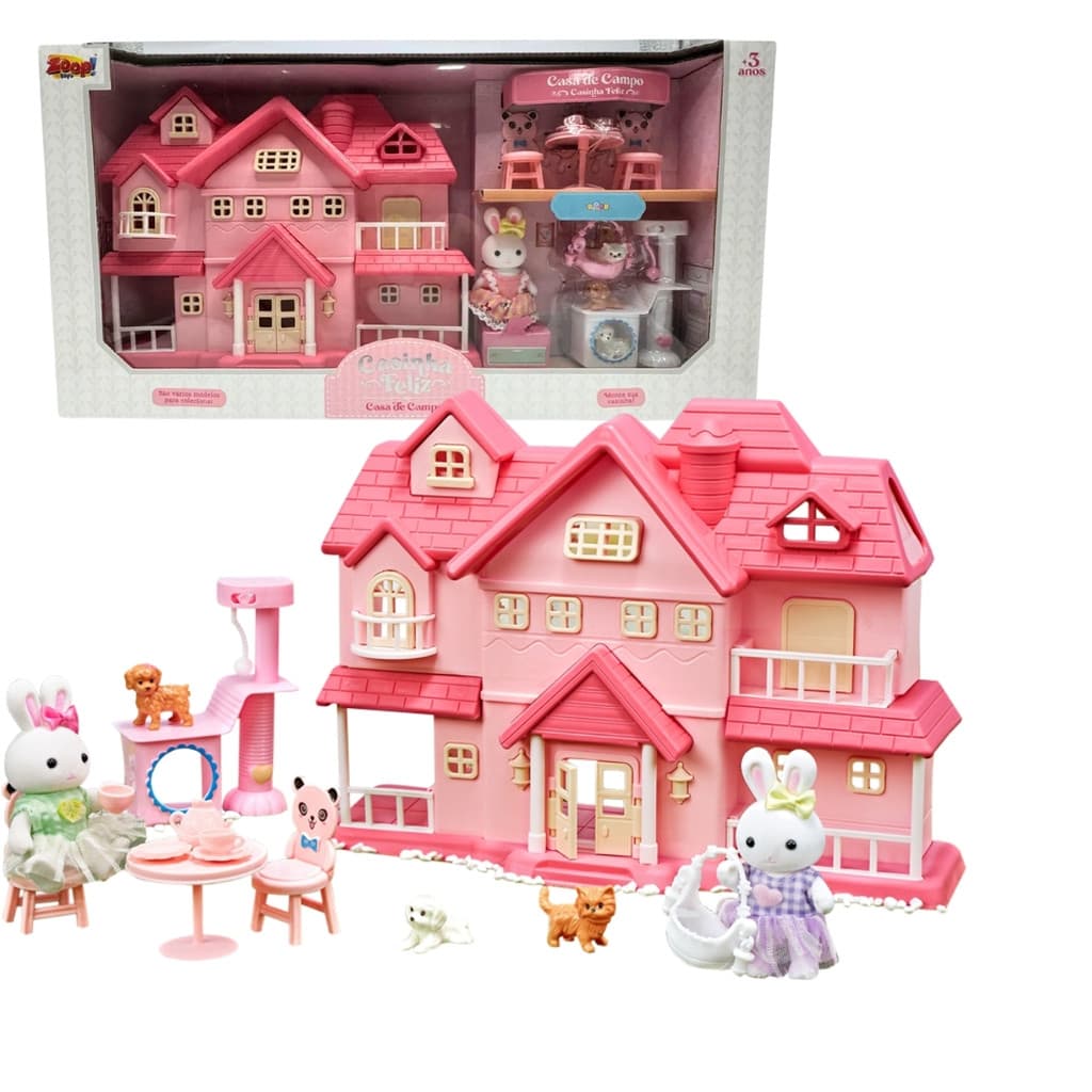 Casinha Feliz Casa De Campo Tipo Silva Family - Com  Acessórios Ideal Para Colecionar - Zoop Toys