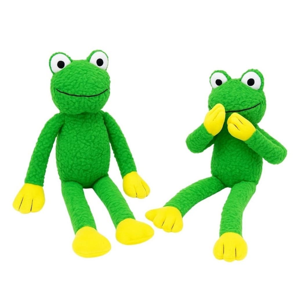Kit 2 Sapo de Pelúcia Brinquedo para Cachorro Pet com Apito Som Mordedor 2 Unidade Grande