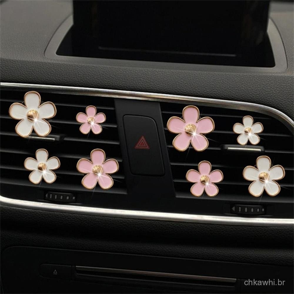 4Pcs/Set Car Outlet Vent Perfume Clips Freshener Ar Condicionado Aromaterapia Pequena Margarida Decoração De Inte