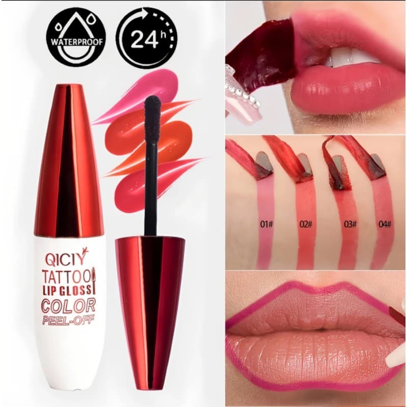 QICIY Matte Lip Gloss-Caneta De Tatuagem Labial Removível De Longa Duração E À Prova D'água Para Contorno Natural