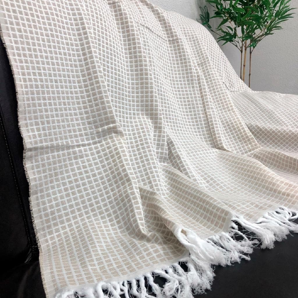 Kit 2 Xales Manta Para Sofá Poltrona 1,40x2,10m Tecido Jacquard Decoração Caribe