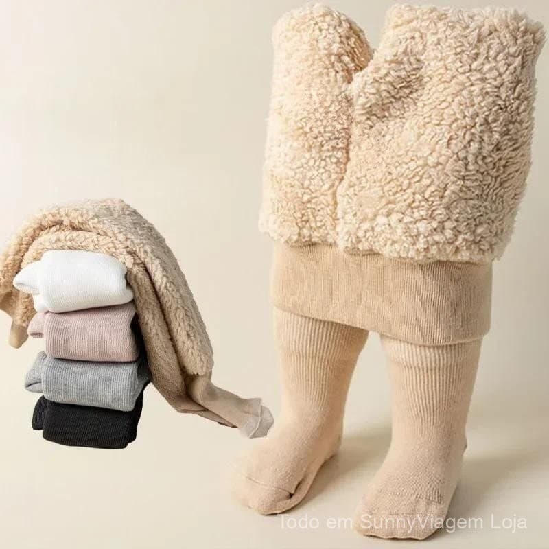 Meias-Calças Verticais De Algodão Para Crianças Meninas Perneiras Quentes E Grossas De Inverno
