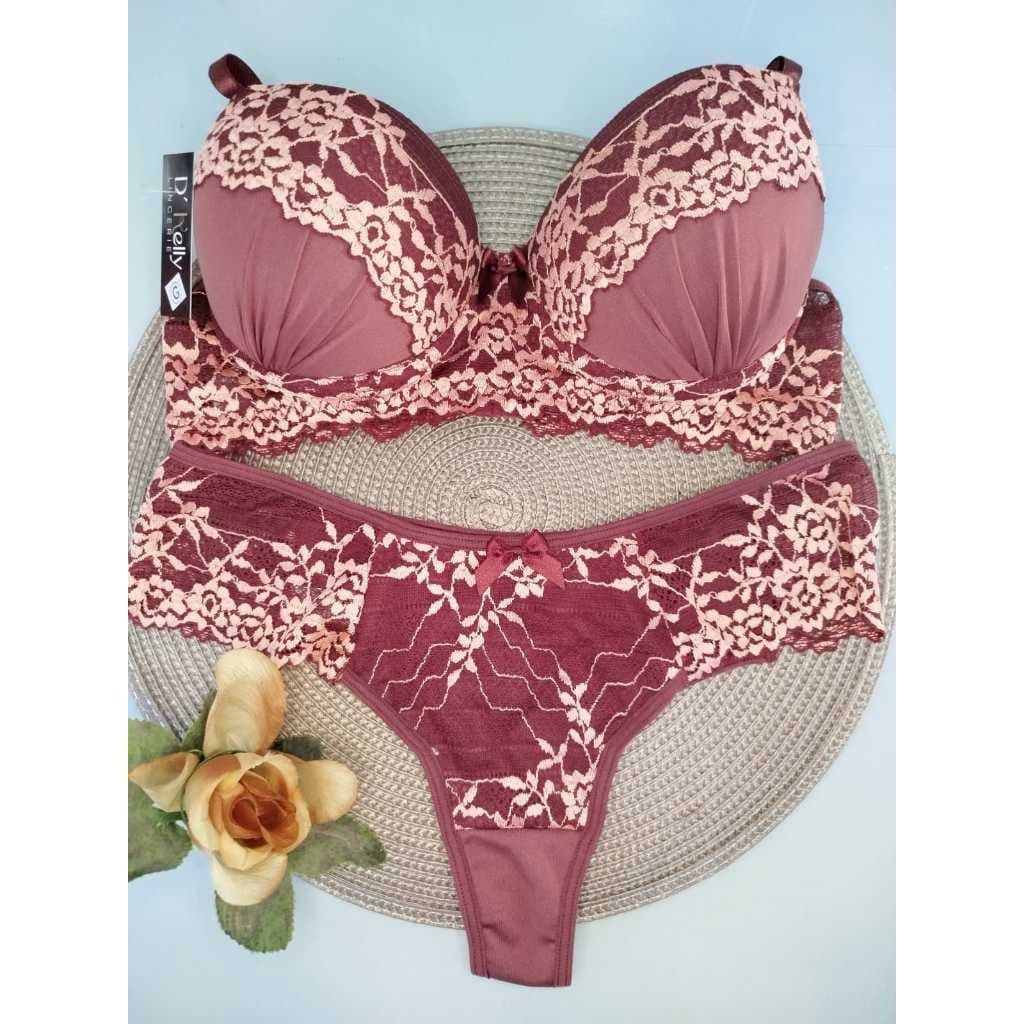 Kit Com 10 Conjuntos de bojo renda bicolor Gabi